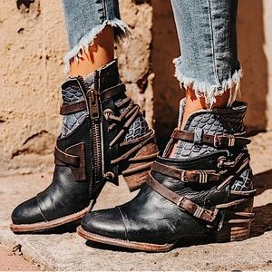 Freebird by Steven Black and Brown Ankle Boots